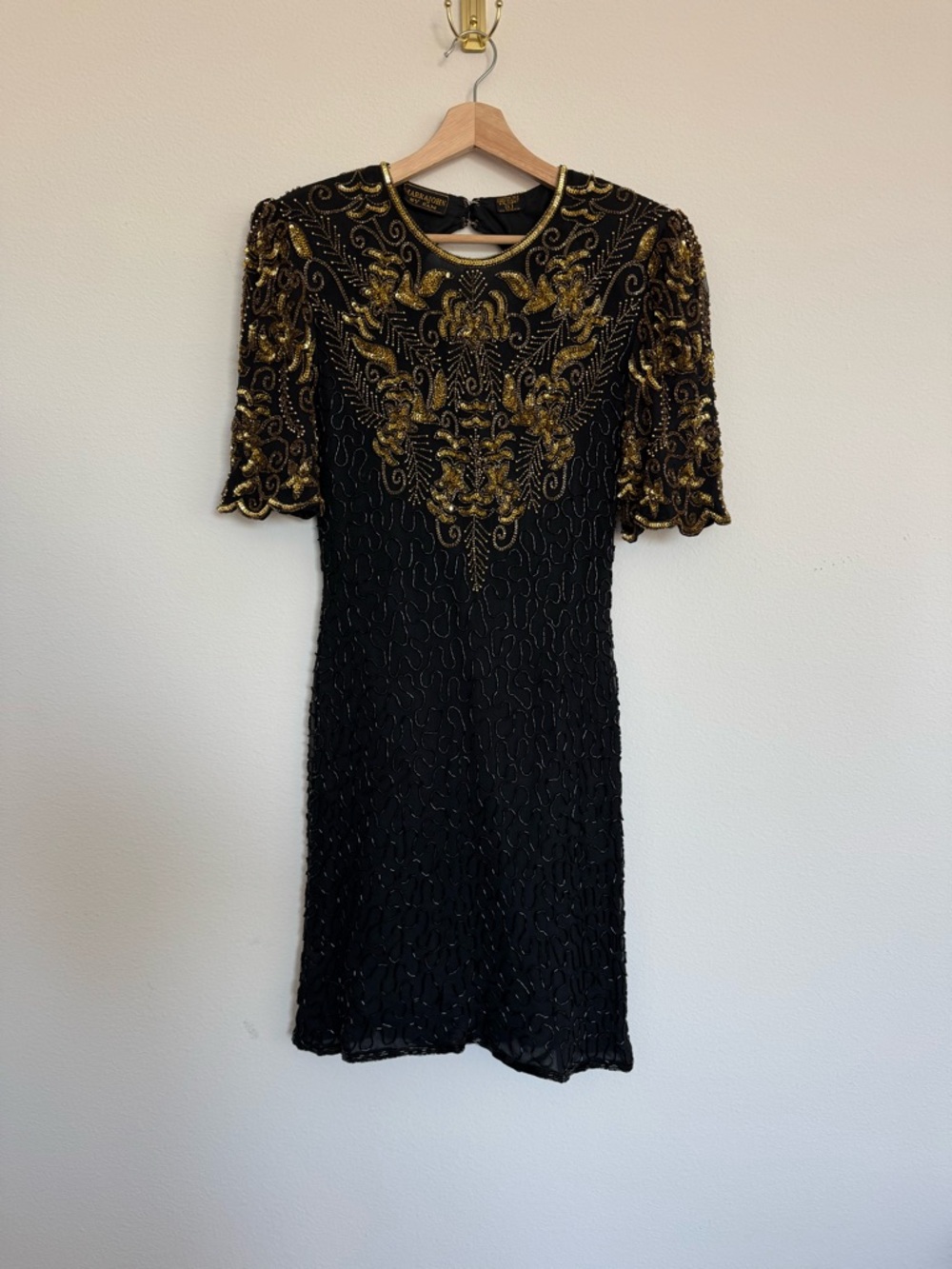 Vintage 1980s Silk Beaded Dress